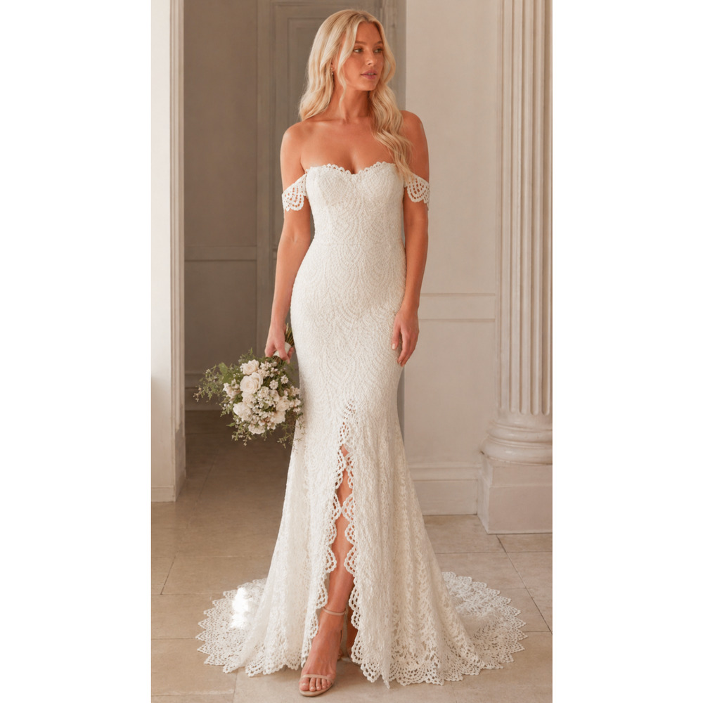 Grace Loves Lace Paloma Wedding Dress XS Ivory Crochet Lace Gown